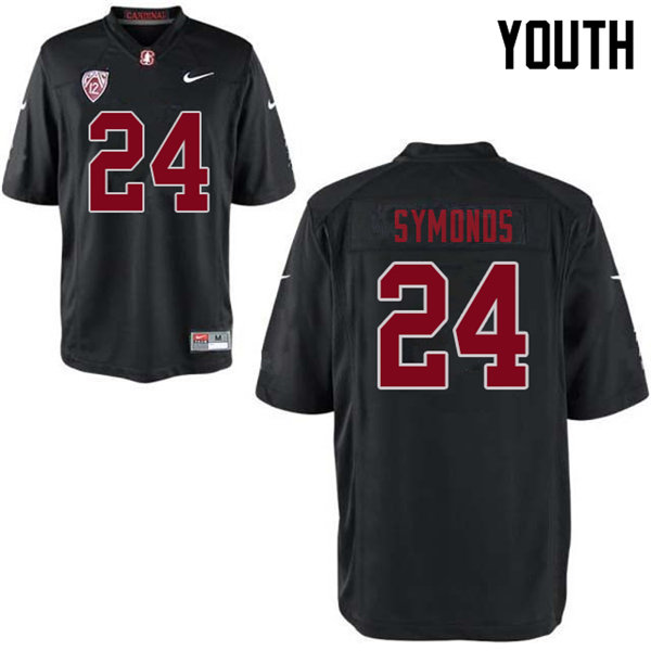 Youth #24 Jay Symonds Stanford Cardinal College Football Jerseys Sale-Black